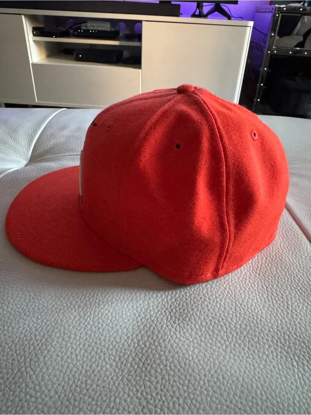 New Era Orange Miami Marlin Logo Baseball Cap Size 7 1/2